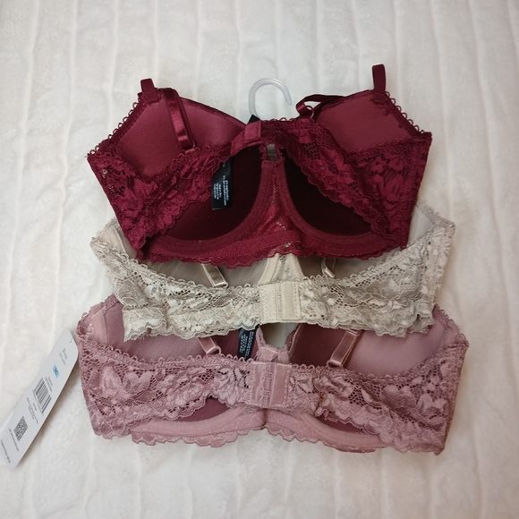 René Rofé Lingerie – 3-Pack Lace Bras – Size 34C – Lightly Padded – NWT - Picture 3 of 9